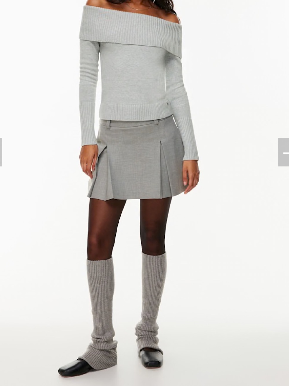 Aritzia Sunday Best Gray Pleated Micro Skirt